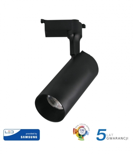 Oprawa 18W LED V-TAC Track Light SAMSUNG CHIP CRI90+ Czarna 24st VT-418 3000K 1260lm 5 Lat Gwarancji