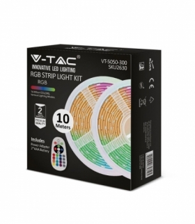 Taśma LED V-TAC Zestaw RGB SMD5050 2x5mb Pilot Sterownik Zasilacz VT-5050-300 RGB 500lm
