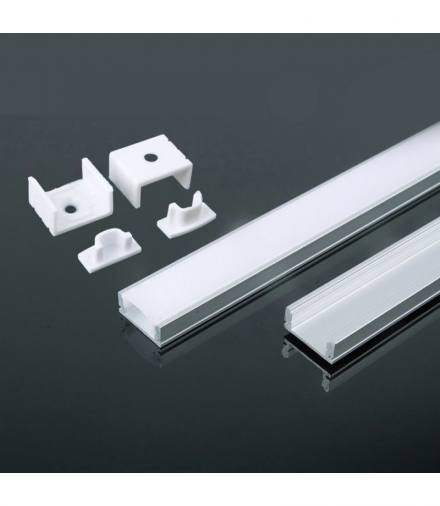 Profil Aluminiowy V-TAC 2000x17.4x7mm Klosz Mleczny VT-8113