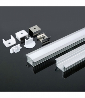 Profil Aluminiowy V-TAC 2000x24.5x12.2mm Klosz Mleczny VT-8115