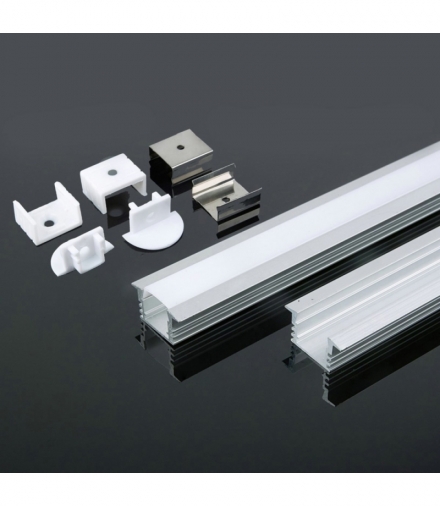 Profil Aluminiowy V-TAC 2000x24.5x12.2mm Klosz Mleczny VT-8115