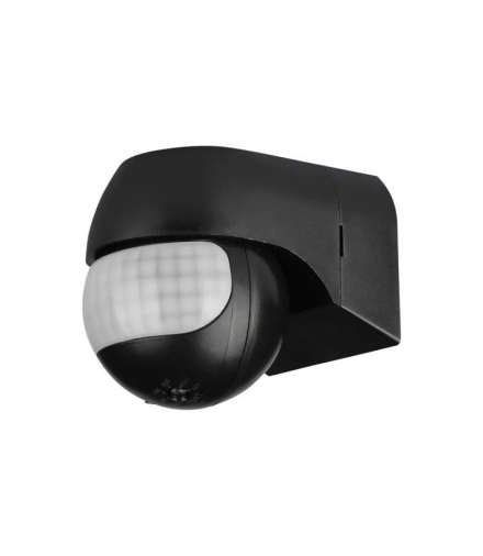 Czujnik Ruchu Ścienny 180st Ruchoma Główka Czarny V-TAC VT-8028