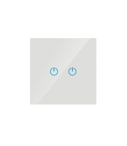 Włącznik Dotykowy Szklany Podwójny Biały V-TAC VT-5112