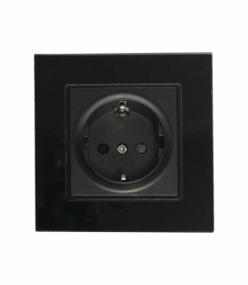 Gniazdo Szklane 16A Czarne 86x86mm V-TAC VT-5711