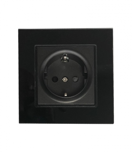 Gniazdo Szklane 16A Czarne 86x86mm V-TAC VT-5711