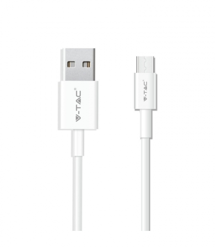 Przewód Micro USB V-TAC Typ C 1M Biały Seria Pearl VT-5302