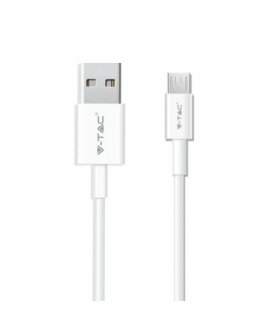 Przewód Micro USB V-TAC 1M Biały Seria Srebrna VT-5321