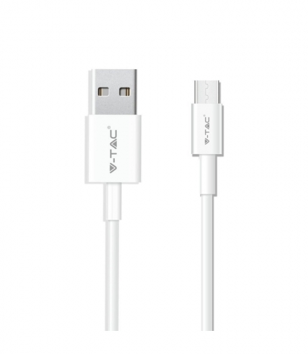 Przewód Micro USB V-TAC Typ C 1M Biały Seria Srebrna VT-5322