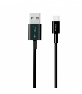 Przewód Micro USB V-TAC Typ C 1M Czarny Seria Srebrna VT-5322