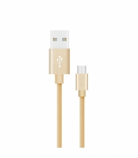 Przewód Micro USB V-TAC Typ C 1M Złoty Seria Platinum VT-5334