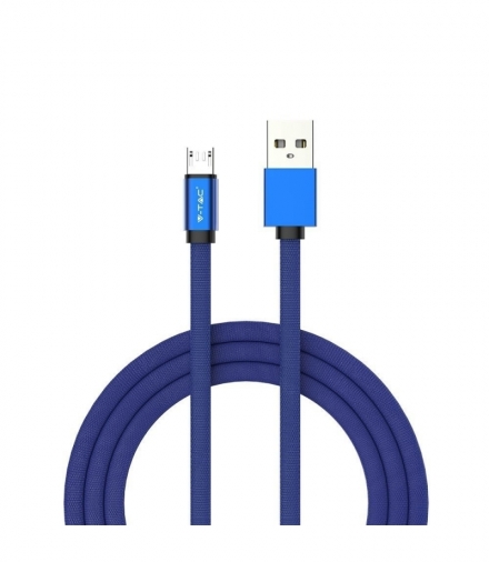 Przewód Micro USB V-TAC 1M Niebieski Seria Ruby VT-5341