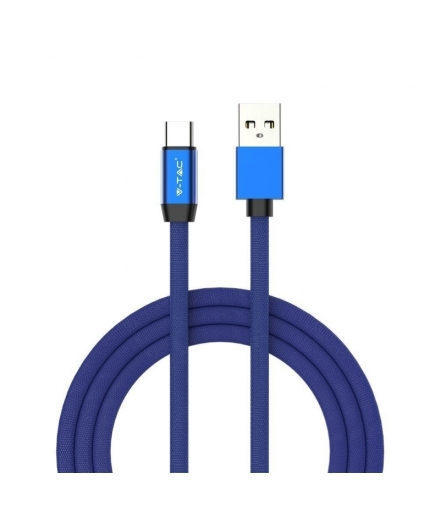Przewód Micro USB V-TAC Typ C 1M Niebieski Seria Ruby VT-5342