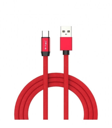 Przewód Micro USB V-TAC Typ C 1M Czerwony Seria Złota VT-5342