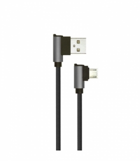 Przewód Micro USB V-TAC 1M Czarny Wtyk Kątowy Seria Diamond VT-5361