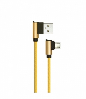 Przewód Micro USB V-TAC 1M Złoty Wtyk Kątowy Seria Diamond VT-5361