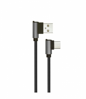 Przewód Micro USB V-TAC Typ C 1M Wtyk Kątowy Czarny Seria Diamond VT-5362