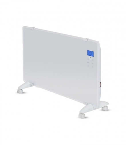 Grzejnik Panelowy Szklany 2000W LED Biały PILOT LCD TIMER V-TAC VT-2000WRD