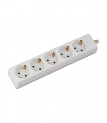 Przedłużacz 5 gniazd V-TAC (3G 1.5MM2 X 1.5M) Biały VT-1105