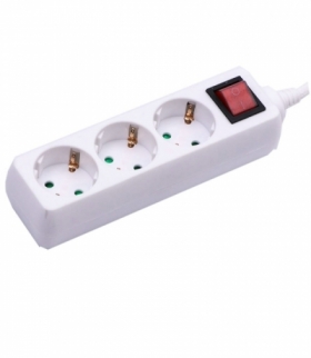 Przedłużacz 3 gniazda z włącznikiem V-TAC (3G 1.5MM2 X 5M) Biały VT-1113