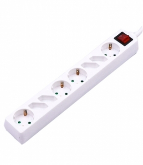 Przedłużacz 8 Gniazd z wyłącznikiem V-TAC 4+4 (3G 1.5MM2 X 1.5M ) Biały VT-1118