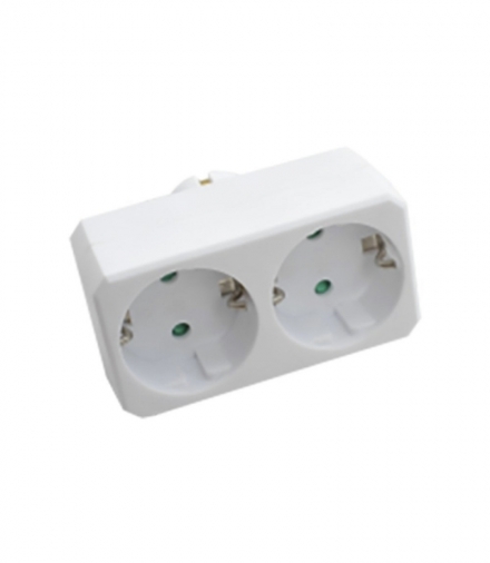 Rozgałęźnik 2x 10/16A 250V V-TAC Biały VT-1006