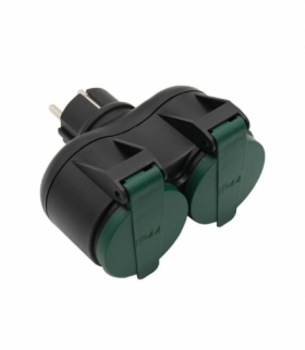 Adapter Ogrodowy V-TAC 2 Gniazda, IP44 Schuko VT-1102-2