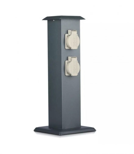 Słupek Ogrodowy 4 Gniazda 40cm 4x16A 3600W IP54 Grafit VT-1155-4
