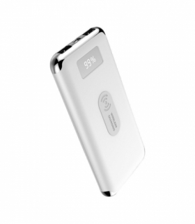 Power Bank V-TAC 10000 Mah LCD + Bezprzewodowe ładowanie Indukcja Biały V-TAC VT-3505