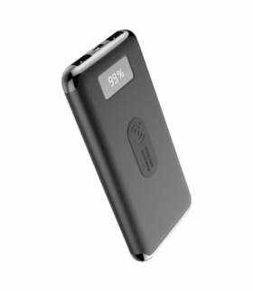 Power Bank V-TAC 10000 Mah LCD + Bezprzewodowe ładowanie Indukcja Czarny V-TAC VT-3505