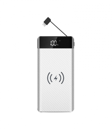 Power Bank V-TAC 20000mah Indukcja Z przewodem Micro USB Biały VT-3508