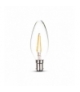 Żarówka LED B15 4W C35 Filament, Klosz Transparentny, Chip SAMSUNG, Ciepła, Barwa:3000K, Ściemniana, Trzonek:B15 V-TAC 862