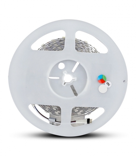 VT-5050 60 10W Zestaw Taśma LED z zasilaczem, Kompatybilny z Amazon Alexa i Google Home, Barwa RGB+W, IP20 (BS Wtyczka)