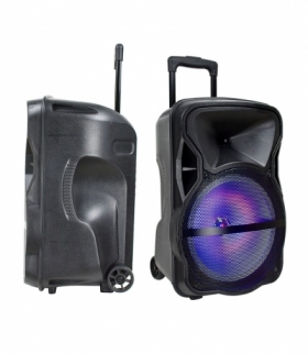VT-6312 35W Przenośny głośnik karaoke bluetooth gniazdo USB slot na kartę micro SD/gniazdo AUX/Mikrofon/Podświetlenie LED (30 cm
