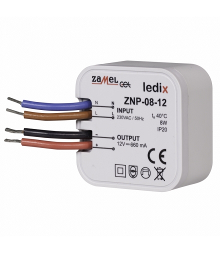 Zasilacz LED dopuszkowy 12V DC 8W