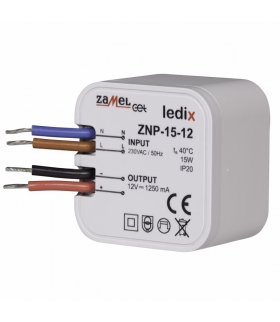 Zasilacz LED 12V DC 15W do puszki fi60