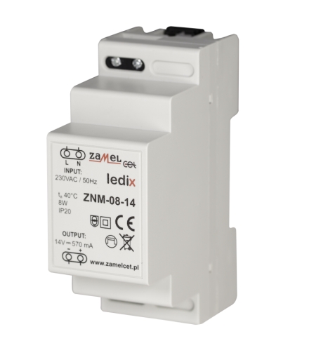 Zasilacz LED modułowy 14V DC 8W