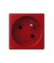 Gniazdo wtyczkowe pojedyncze K45 DATA z bolcem uziemiającym 16A 250V zaciski śrubowe 45×45mm czerwony KS02/6