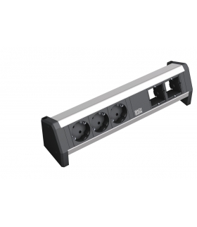 Listwa zasilająca 3 gniazda SCHUKO + 2 puste moduły Bachmann DESK