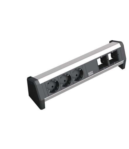 Listwa zasilająca 3 gniazda SCHUKO + 2 puste moduły Bachmann DESK