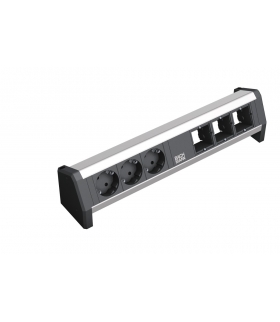 Listwa zasilająca 3 gniazda SCHUKO + 3 puste moduły Bachmann DESK