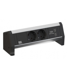 Listwa zasilająca 2 gniazda SCHUKO + ładowarka USB Bachmann DESK