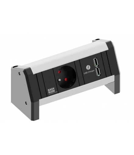 Listwa zasilająca gniazdo SCHUKO + ładowarka USB Bachmann DESK