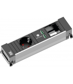Listwa zasilająca gniazdo schuko + ładowarka USB + pusty moduł POWER FRAME BACHMANN
