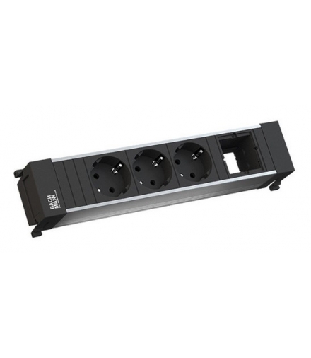 Listwa zasilająca 3 gniazda schuko + pusty moduł POWER FRAME BACHMANN