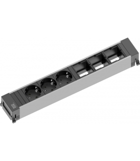 Listwa zasilająca 3 gniazda schuko + 3 puste moduły POWER FRAME BACHMANN