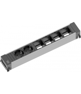 Listwa zasilająca 2 gniazda schuko + 4 puste moduły POWER FRAME BACHMANN