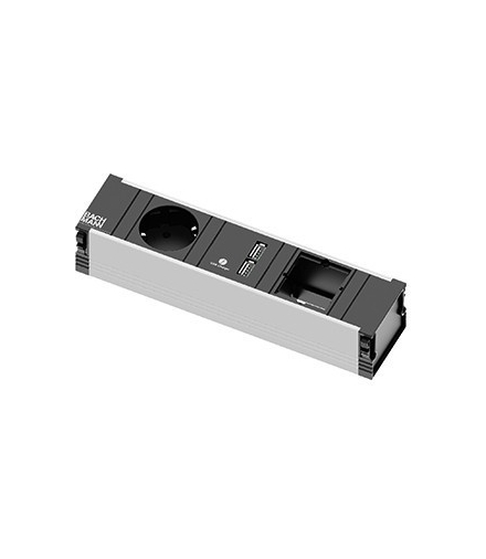 CONI Listwa zasilająca gniazdo schuko + ładowarka USB + pusty moduł BACHMANN