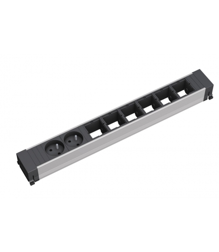 CONFERENCE Listwa zasilająca 2 gniazda z uziemieniem + 6 pustych modułów BACHMANN