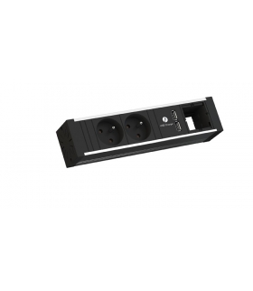 VENID Listwa zasilająca 2 gniazda z uziemieniem + ładowarka USB + pusty moduł BACHMANN