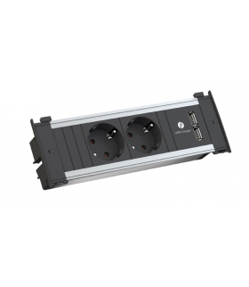 KAPSA S Listwa zasilająca 2 gniazda schuko + ładowarka USB BACHMANN